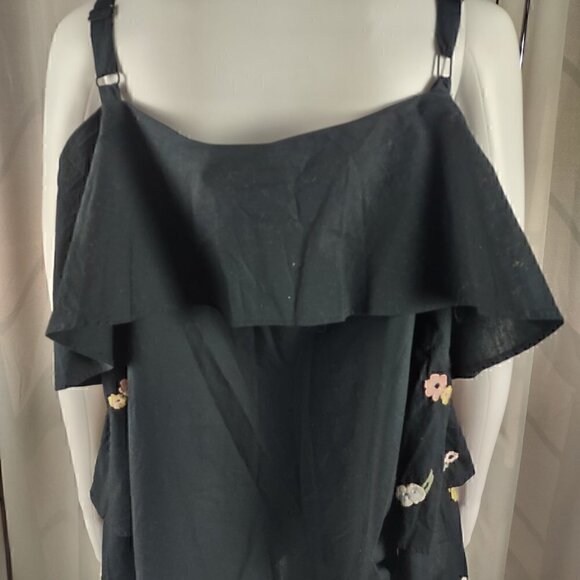 INC International Concepts Embroidered Bell Sleeves Cold Shoulder Top Sz L (NWT) - Picture 4 of 13